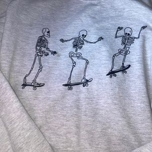 Teen Grey Skeleton Sweatshirt (worn once)
